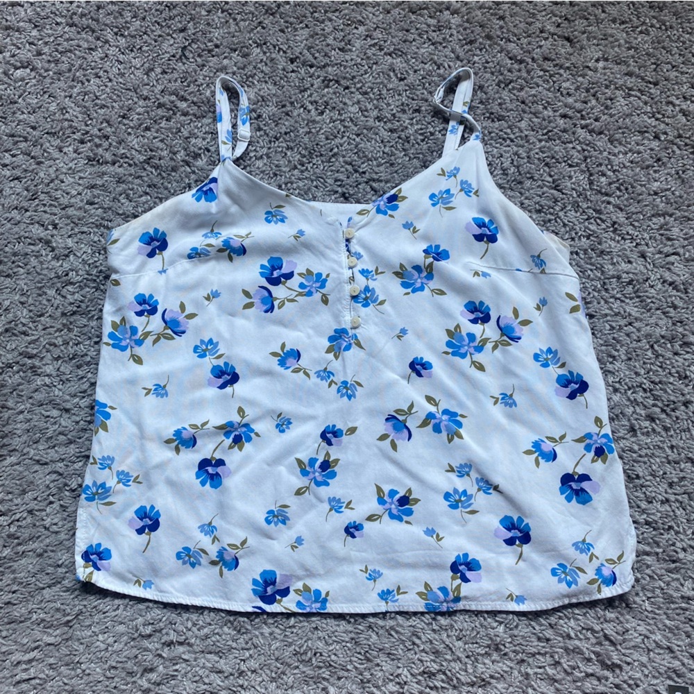 Old Navy Blue and White Sleeveless Camisole